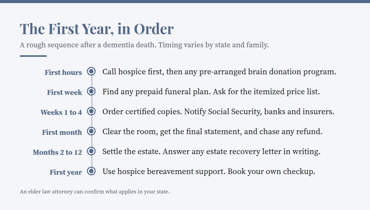 Summary card: The First Year, in Order