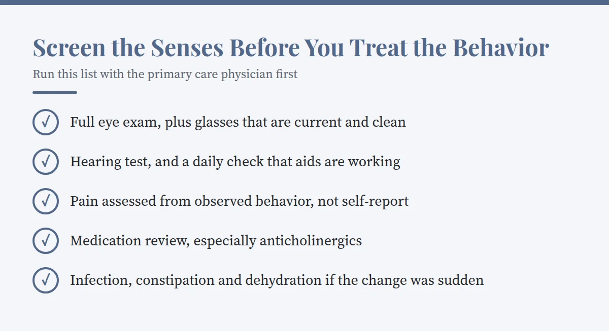 Summary card: Screen the Senses Before You Treat the Behavior